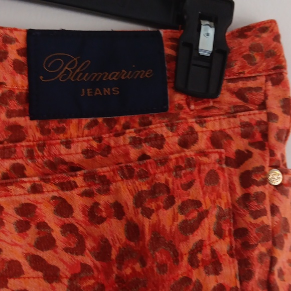 Blumarine Animal Print Floral Embroidered Cropped Jeans #1987 - Picture 6 of 9